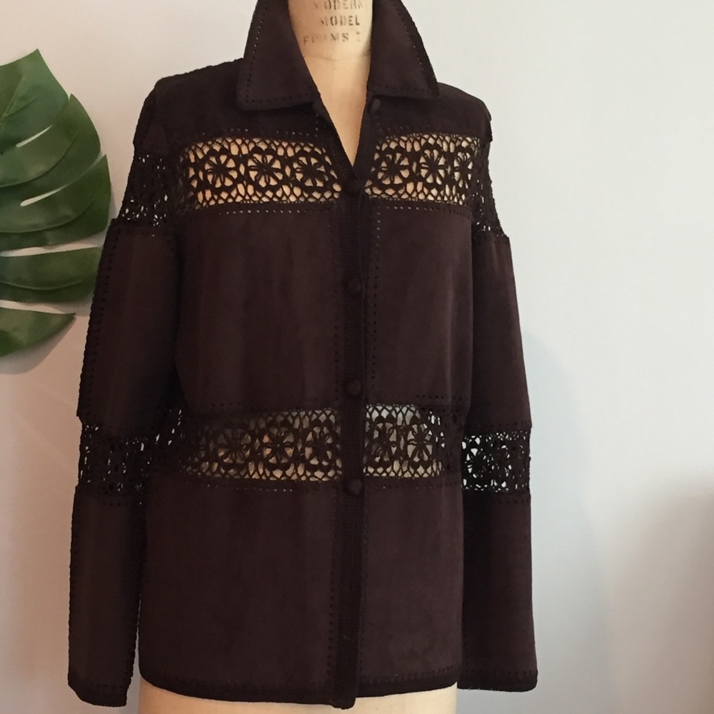 Sued and knitted soft coat